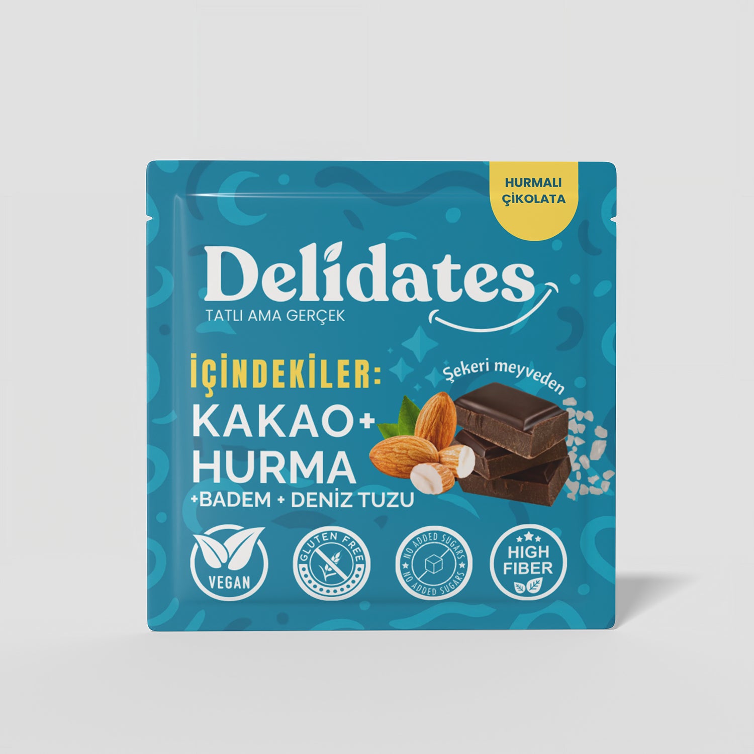 Delidates Bademli & Deniz Tuzlu Hurmalı Bitter Çikolata