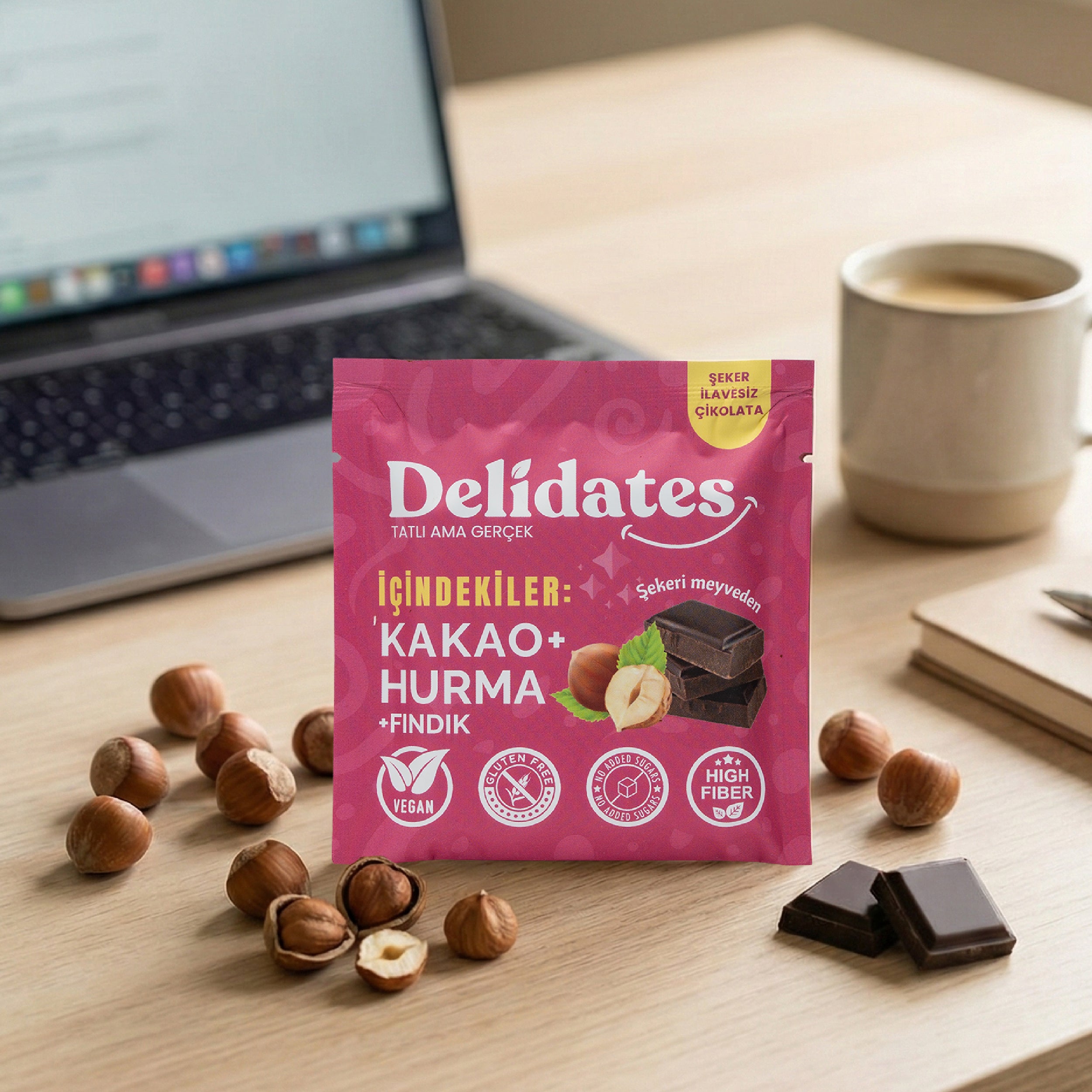 Delidates Fındıklı Hurmalı Bitter Çikolata